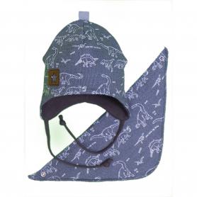 Комплект ясельный шапочка на завязках со снудом 399-2