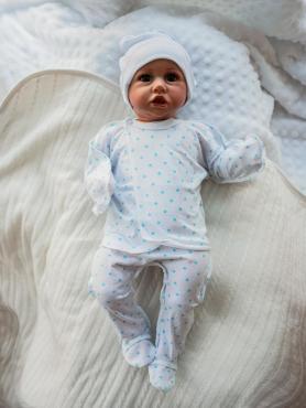Комплект для новорожденного ЗВЕЗДОЧКИ ГОЛУБЫЕ 037/015/030кп/звездочки голубые на белом